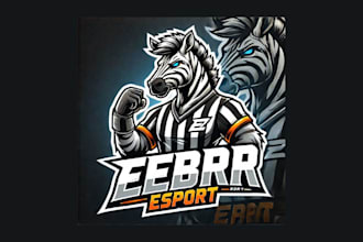 design amazing zebra mascot logo with express delivery