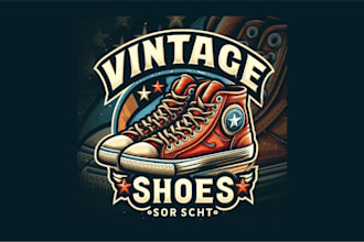 design awesome vintage shoes logo for your business
