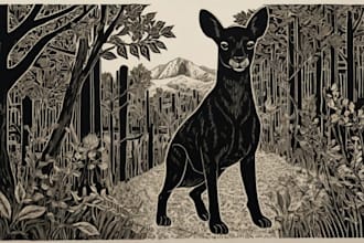 draw linocut illustration animal illustration black and white linocut botanical