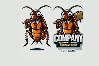 design a unique cockroach mascot logo for your brand