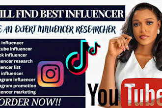 find best influencer research influencer list tiktok influencer ig shoutout