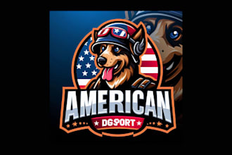design awesome american dog mascot logo for your business