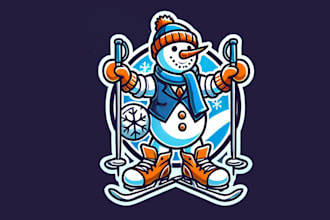 design a bold snowman sport mascot logo for your team or brand