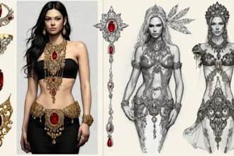 do a quick jewelry sketch design your concept