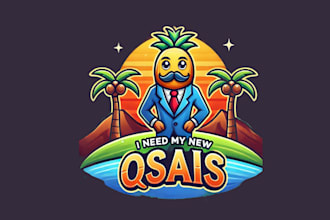design a unique gradient oasis mascot logo for your brand