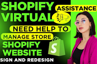 be your shopify virtual assistant shopify store manager create shopify website