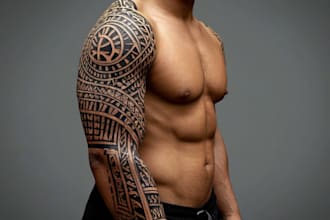 create your custom tribal polynesian tattoo sleeve