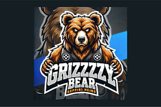 design unique grizzly bear mascot logo with free vector file