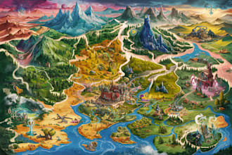 draw custom fantasy map for you