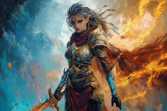 draw a oc, dnd or fantasy character art with amazing quality