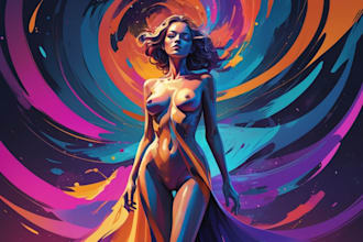 draw a digital abstract art illustration