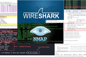 do jobs related to cyber security, network scanning using wireshark and nmap
