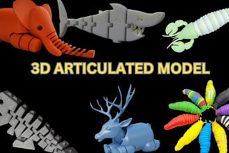 articulated action figure, 3d bjd 3d doll toy design,  flexi model for printing