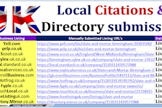 do top 350 UK local citations and directory submission for local SEO