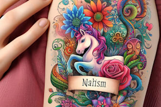 personalized watercolor tattoo design