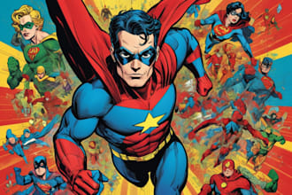 draw comic superhero pop art portraits