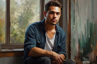 draw your picture like a digital oil painting portrait gift