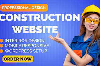 create awesome interior, plumbing or construction website