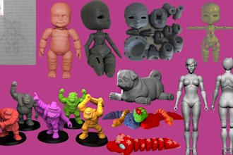 create 3d bjd model, articulated model, action figure, flexi toy, tabletop minis