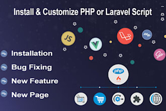 install and customize PHP, laravel, or wordpress script