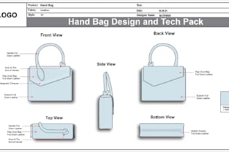 design and techpack your bag handbag duffle bag totebag backpack wallet pack