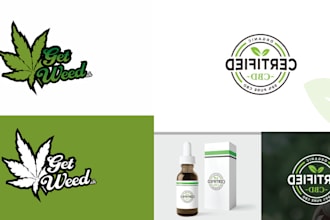 do custom cannabis weed logo design in 24hr