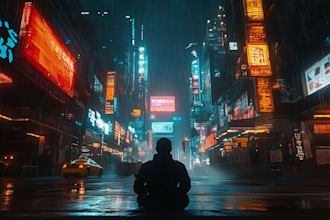 make cyberpunk futuristic city illustration