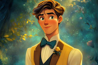 make a unique cartoon character in disney style