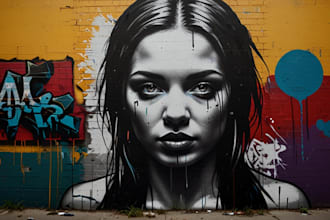 create unique street art graffiti artwork based in your pic