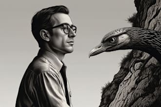 do a black and white engraving style illustration