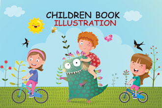 create awesome children story book illustrations and book cover for kdp