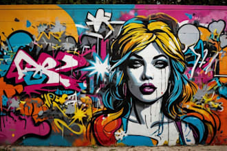 create graffiti pop art canvas designs and murals