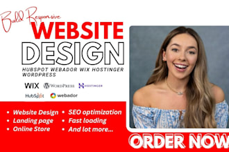 build modern wix hubspot webador hostinger wordpress website design landing page