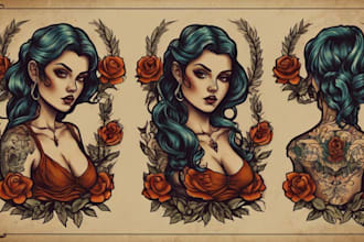 create custom logo old school traditional tattoo design