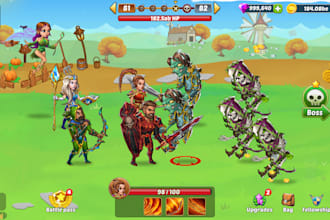 3d strategic multiplayer game creation, auto battler roguelike, game UI UX map