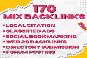 provide 170 mix backlinks to high da links, dofollow and nofollow links