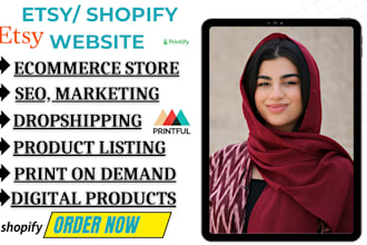 setup etsy shopify printful printify etsy digital product clothing tshirt design