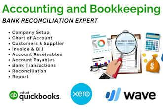 do bank reconciliation in quickbooks, wave, xero, zoho books