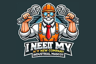 design a bold industrial mascot logo for your brand