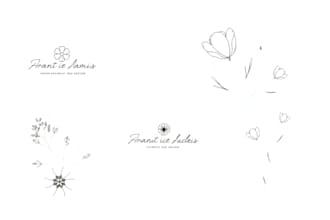 design hand drawn minimalist line art botanical boho logo