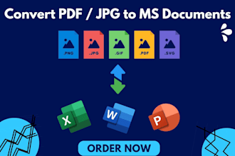 convert pdf to word and ms excel, web scraping