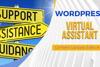 wordpress virtual assistant, maintenance, upload, customization, and SEO