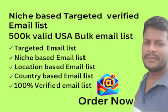 do your niche targeted verified email list, b2b, 500k bulk email list marketing