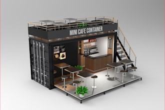 redesign 3d exhibition booth,ice cream stand, virtual booth,kiosk,HQ walkthrough