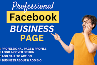 create and setup facebook page fb business page  and social media accounts