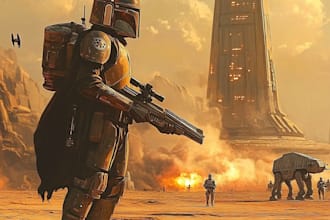 make a star wars custom illustration or fan art