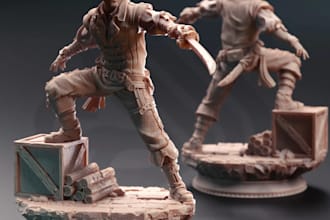 model 3d character modeling, action figure, miniature, diorama and others
