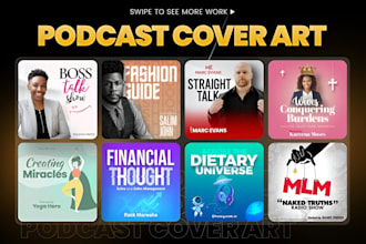 make modern minimalist podcast cover art, podcast logo and any graphics design