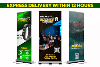 roll up banner, retractable banner, trade show banner, pull up banner design