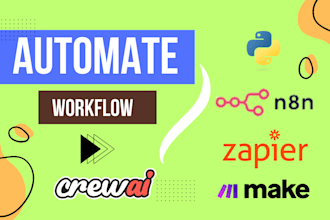 create ai agent automation workflow with crewai n8n make